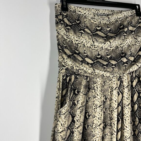 J for Justify XL Snakeskin Strapless Jumpsuit Boho Chic Resort Casual Stretchy - Picture 5 of 7